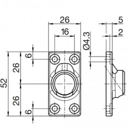 Sortie de caisson 45° Embase Etroite