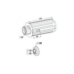 Pièces détachées volets roulants tradi treuil : dimension Embout ZF54 avec roulement à bille