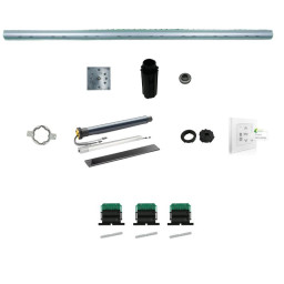 vue éclatée du pack de motorisation solaire rénovation DELTA DORE