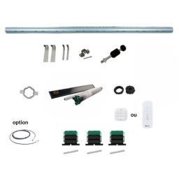 Vue éclatée Axe motorisé volet roulant solaire Delta Dore Vue éclatée Axe motorisé volet roulant solaire Delta Dore