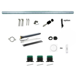 vue éclatée du pack de motorisation solaire traditionnel SOMFY vue éclatée du pack de motorisation solaire traditionnel SOMFY