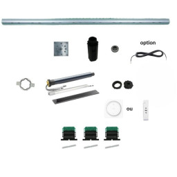 vue éclatée du pack de motorisation solaire rénovation SOMFY vue éclatée du pack de motorisation solaire rénovation SOMFY