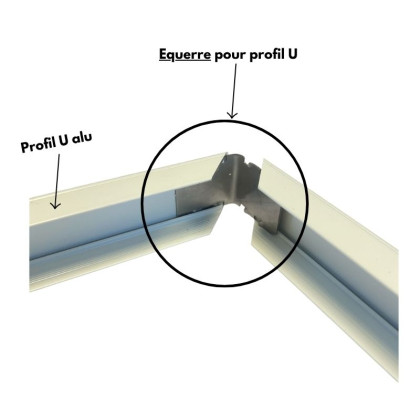 Equerre pour profil U aluminium en situation Equerre pour profil U aluminium en situation