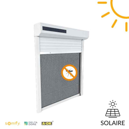 Volet roulant solaire avec moustiquaire intégrée