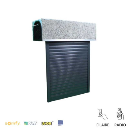Volet traditionnel coffre tunnel sur mesure filaire ou radio