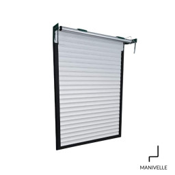 Volet traditionnel à manivelle en PVC pour montage avec équerres et jambes de force