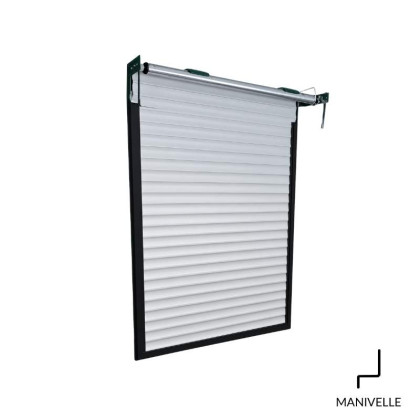Volet traditionnel à manivelle en PVC pour montage avec équerres et jambes de force