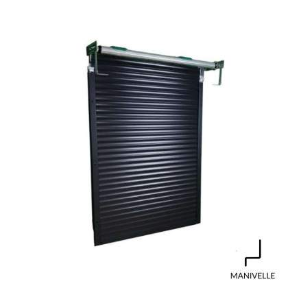 Volet traditionnel à manivelle en aluminium pour montage avec équerres et jambes de force