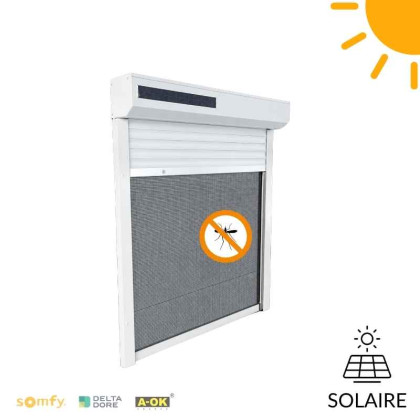 Volet roulant solaire avec moustiquaire intégrée