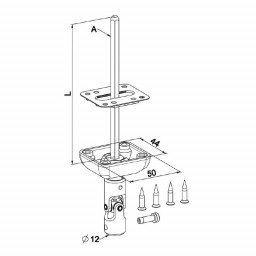 Bloc guide genouillère Blanc Longueur 315