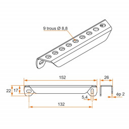Crémaillère aluminium Noire volet battant filigramme