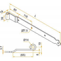 Penture Déport 19 x 80 Aluminium Noire ou blanche