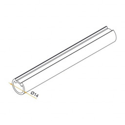 Tube aluminium rainuré noir ou blanc pour Espagnolette