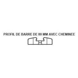 Barre PVC alvéolaire Blanc 80mm volet battant profil