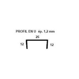 Profil U PVC blanc 26x12 volet battant dimension