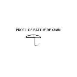 Profil battement PVC Chêne doré 47mm