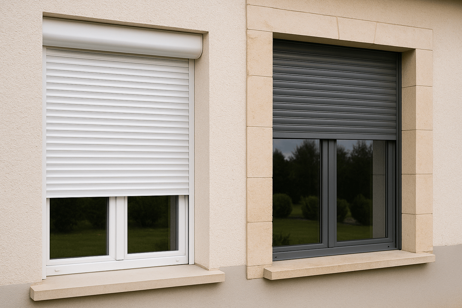 un volet roulant traditionnel et monobloc